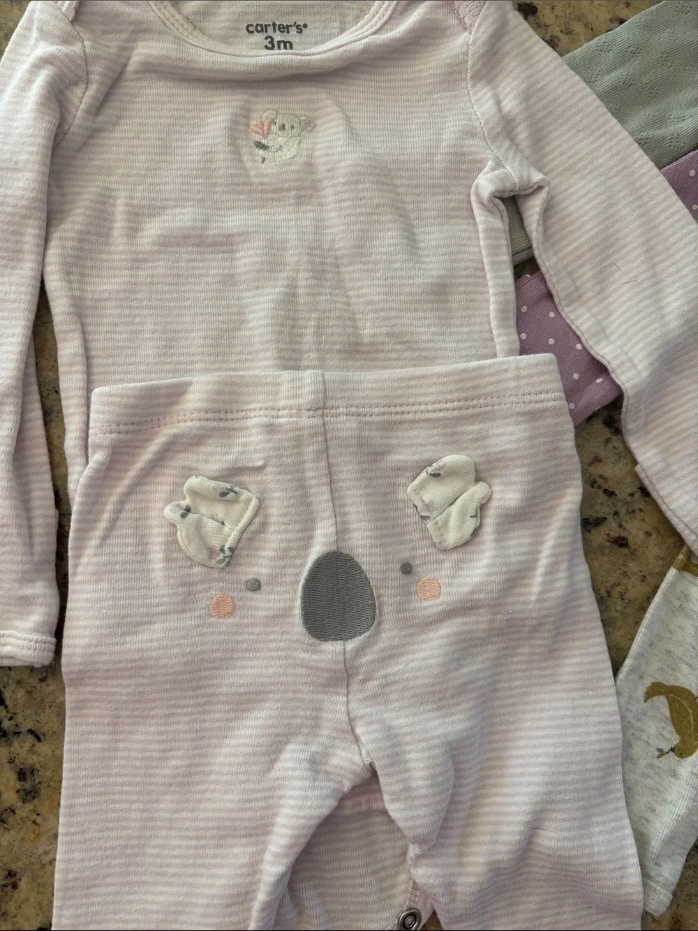 Carter's Long-Sleeve Baby One-Pieces- Pink, Purple & Gray- lot of 8 sz 3 months